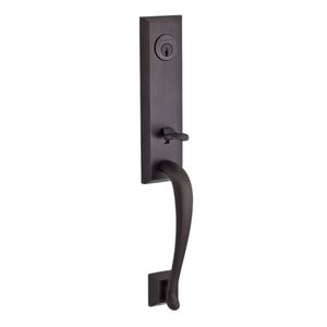 Single Cylinder Del Mar Handleset Round Knob and Traditional Square Rose with 6AL Latch, Dual Strike, and SmartKey Venetian Bronze Finish
