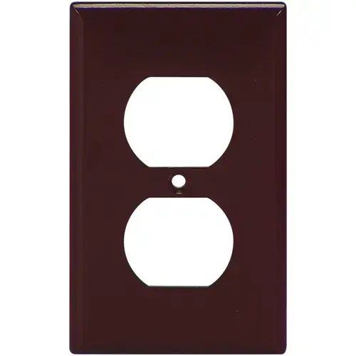 Receptacle Wallplate, 4-1/2 in L, 2-3/4 in W, 1 -Gang, Thermoset, Brown, High-Gloss - pack of 25