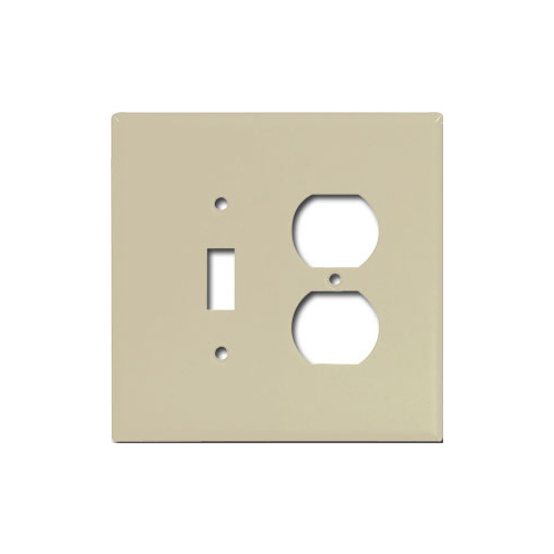 Combination Wallplate, 4-1/2 in L, 4-9/16 in W, 2 -Gang, Thermoset, Ivory - pack of 10