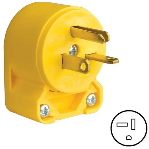 Electrical Plug, 2 -Pole, 20 A, 250 V, NEMA: NEMA 6-20, Yellow