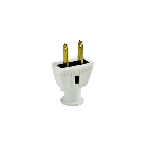 Electrical Plug, 2 -Pole, 15 A, 125 V, NEMA: NEMA 5-15, White - pack of 25