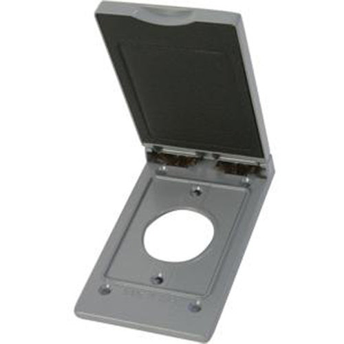 Outlet Box Cover 1-Gang Single-Hole Vertical - Gray