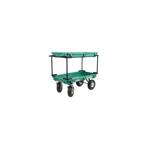 Millside Industries 03562-FF 20X38 PLASTIC DBL DECK CART 03562-FF W/FF TIRES