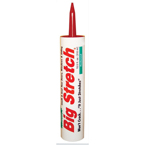 Big Stretch 10012 Acrylic Caulk, Redwood, -30 to 250 deg F, 10.5 oz Cartridge