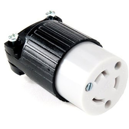 Twist Lock Connector, 2 -Pole, 30 A, 125/250 V, NEMA: NEMA L5-30, Black/White