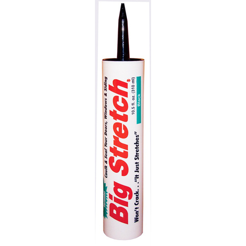 Big Stretch 10004-XCP12 Acrylic Caulk, Black, -30 to 250 deg F, 10.5 oz Cartridge - pack of 12