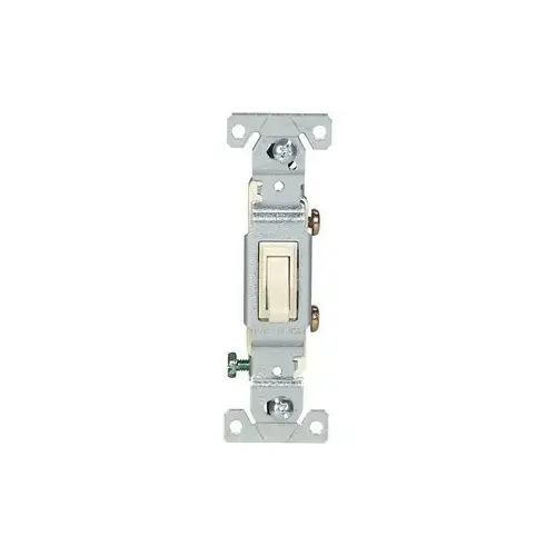 Non-Grounded Toggle Switch, 15 A, 120 V, Polycarbonate Housing Material, White