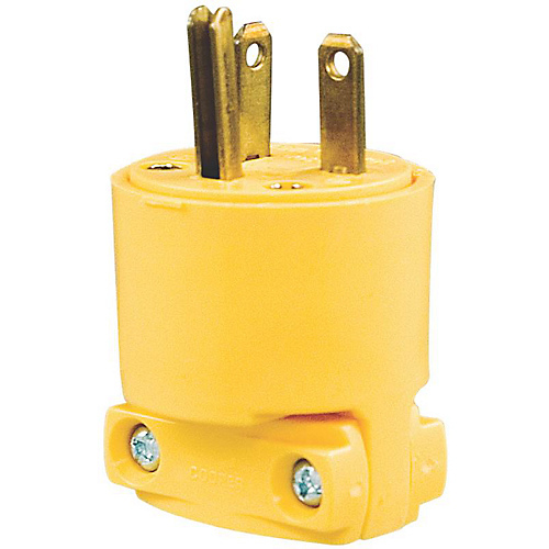 Electrical Plug, 2 -Pole, 20 A, 250 V, NEMA: NEMA 6-20, Yellow