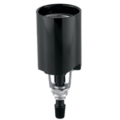 Bottom Turn Knob Lamp Holder - Black