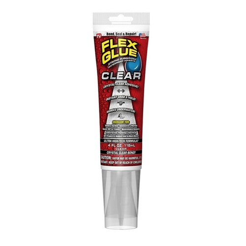 Rubberized Glue, Clear, 4 oz Squeeze Tube