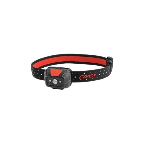 COAST 21586 Head Lamp, AAA Battery, Alkaline Battery, LED Lamp, 330 High, 45 Low Lumens Black/Red