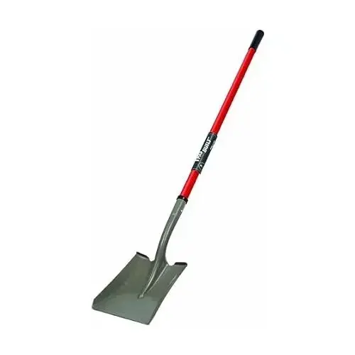 Shovel 58" Steel Square Fiberglass Handle Black/Red