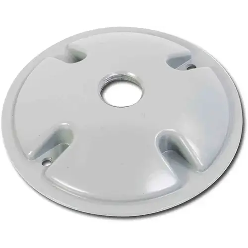 Round Cover with One 1/2" Hole - White