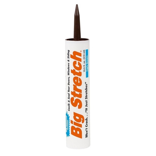 Big Stretch 10008 Acrylic Caulk, Dark Brown, -30 to 250 deg F, 10.5 oz Cartridge