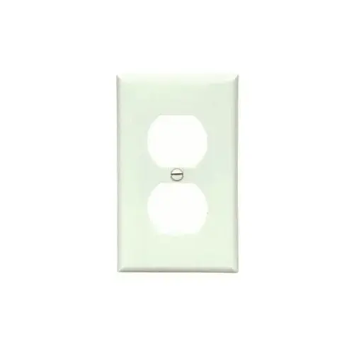 Receptacle Wall Cover Plate 1-Gang Duplex Thermoset - White