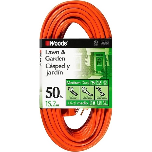 Coleman Cable 10611075 50ft 16/3 Orange Extension Cord