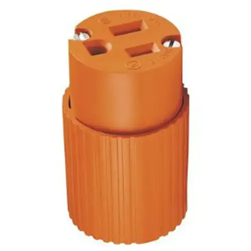 Electrical Connector, 2 -Pole, 15 A, 125 V, NEMA: NEMA 5-15, Orange