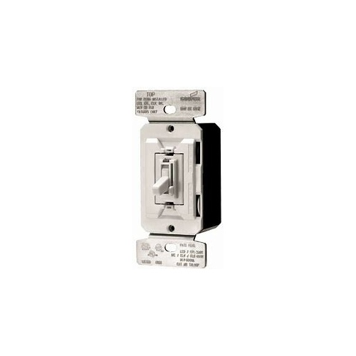 TAL06P1-C4-K-L Toggle Dimmer, 120 V, CFL, Halogen, LED Lamp, 3-Way, Black/Ivory/White