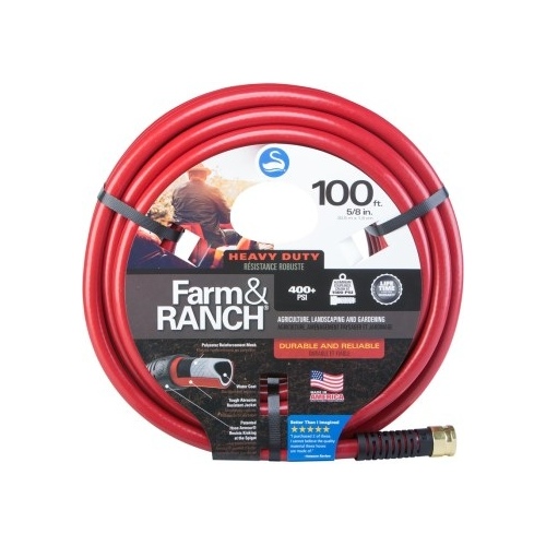 Swan SNFR58100 SNFR58100 Garden Hose, 5/8 in, 100 ft L, Female x Male, Polyester, Red