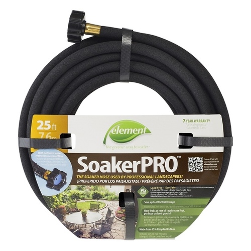 ELSP38025 Soaker Hose, 25 ft L, Rubber, Black - pack of 12