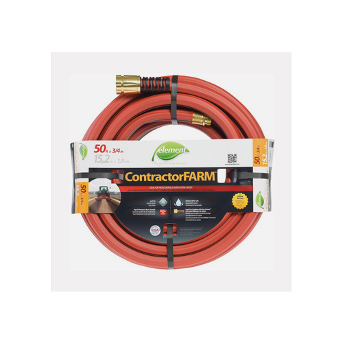 Swan CELCF34050 Element ContractorFARM ELCF34050 Water Hose with Brass Coupling, 50 ft L