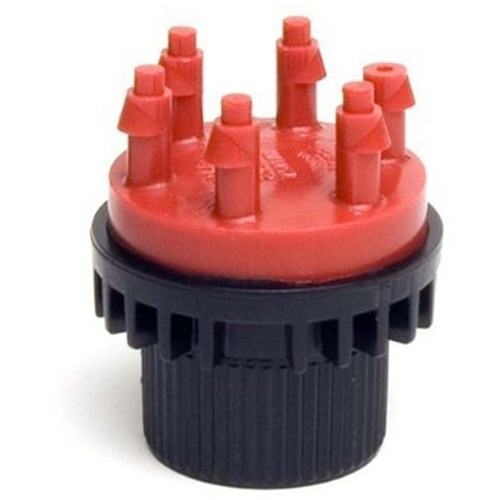 MANIF2PK Manifold, 1/2 in Connection, FPT x Barb, 6 -Port, 1/4 in Tubing, Plastic, Red