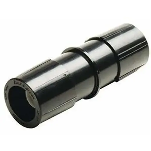 EFC25-1PK Tubing Coupling, 1/2 in Connection, Compression, Plastic, Black