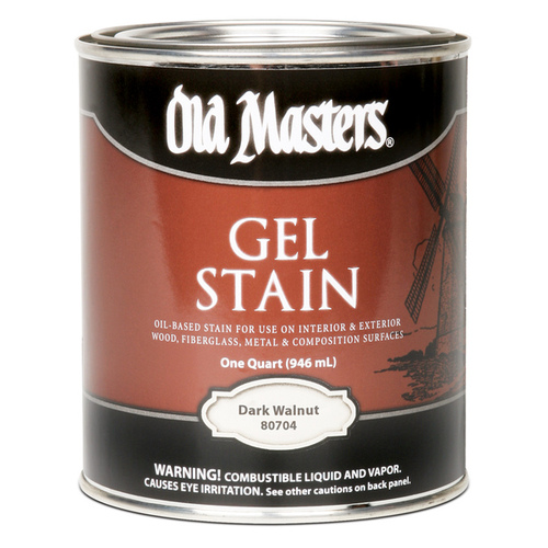 Old Masters 80704 Gel Stain, Dark Walnut, Liquid, 1 qt, Can