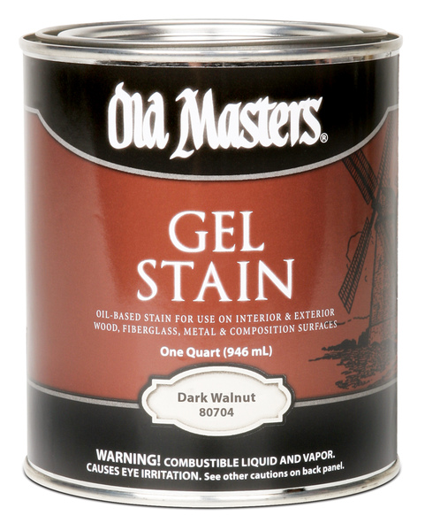 Old Masters 80704 Gel Stain, Dark Walnut, Liquid, 1 qt, Can