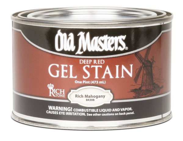 Old Masters 84308 Gel Stain, Rich Mahogany, Liquid, 1 pt, Can