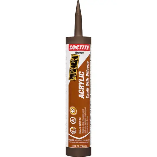 Polyseamseal Acrylic Caulk with Silicone, Bronze, 10-oz.