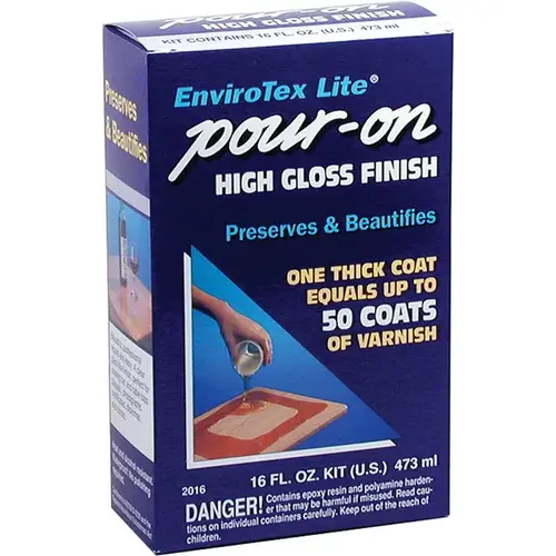 EnviroTex Lite 13145-XCP6 Finish Gloss Clear 16 oz Clear - pack of 6
