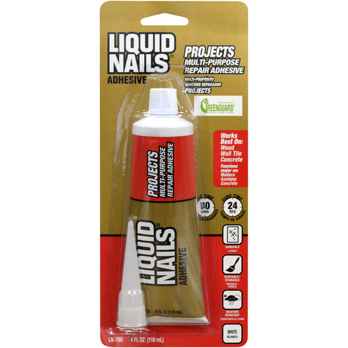 Liquid Nails LN-700 Adhesive Small Projects High Strength Latex White 4 oz White