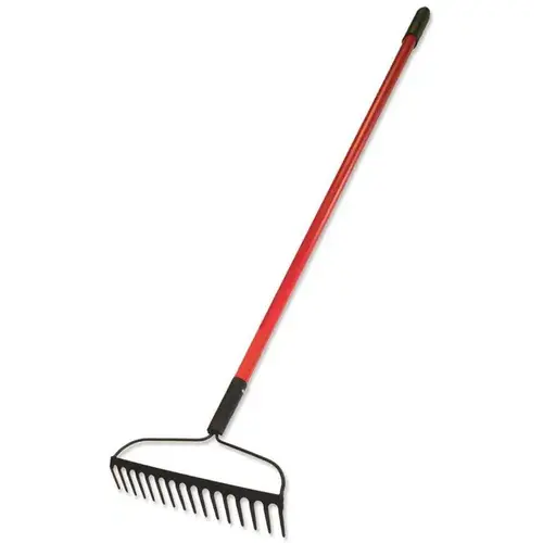 Bow Rake, 4 in L Head, 16 in W Head, 16 -Tine, Steel Tine, Steel Head, 58 in L Handle