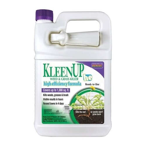 KleenUp he Weed and Grass Killer Ready-To-Use, Liquid, Off-White/Yellow, 1 gal