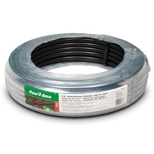 RAIN BIRD T63-100S T63100-BULK Drip Irrigation Tubing, 1/2 in ID, 100 ft L, Polyethylene, Black