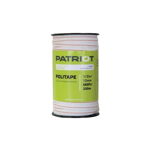 TRU TEST INC 821451 660-FT Patriot Politape 0.5-IN - WHITE