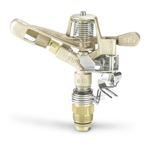 RAIN BIRD 35ADJTNT-B Impact Sprinkler, 3/4 in Connection, Full/Part Circle, Brass/Bronze/Stainless Steel Gold