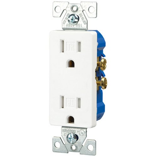 Eaton Wiring Devices Duplex Receptacle, 15 A, 2-Pole, 5-15R, White