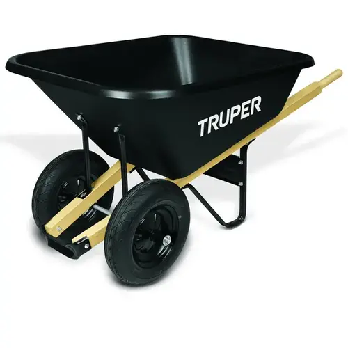 Truper 8-cu/ft Dual Wheel Poly Tray Wheelbarrow