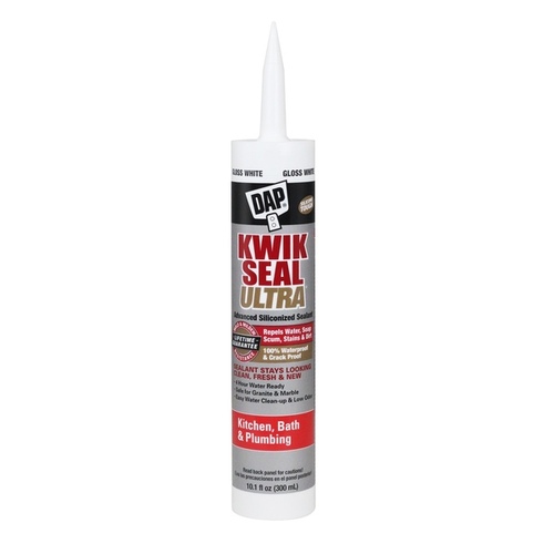 KWIK SEAL ULTRA Siliconized Sealant, White, 0 to 150 deg F, 10.1 oz Cartridge