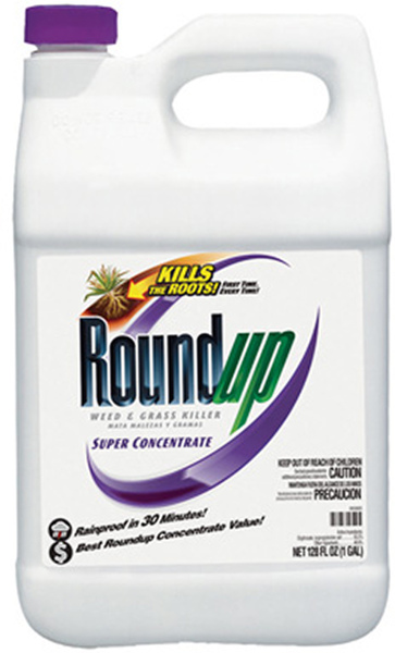 Roundup 5004215 Super Concentrated Weed and Grass Killer, Liquid, Spray Application, 1 gal Bottle Amber/Yellow