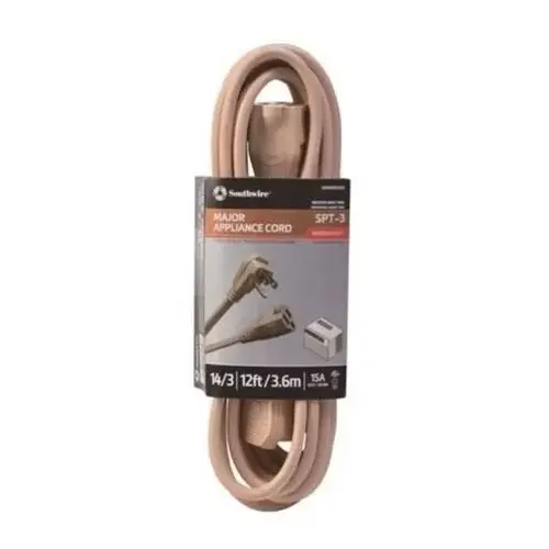 6 Ft. 14/3 Air Conditioner Grey Extension Cord Beige