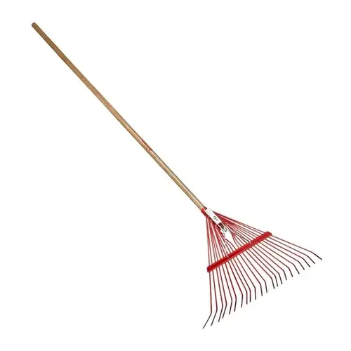 Spring Brace Rake with Wooden Handle - 22in. / 22 Tines