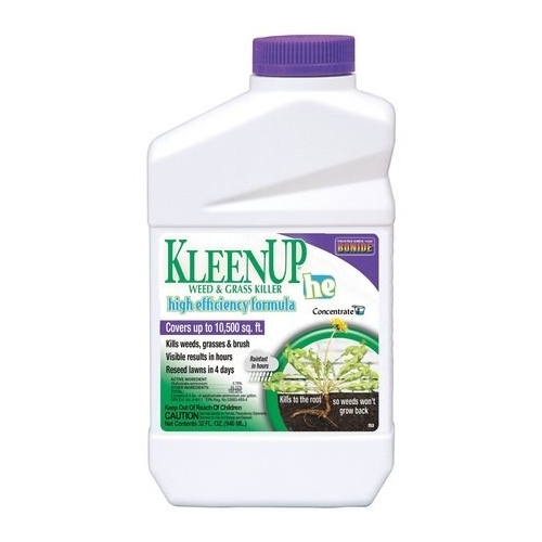 KleenUp he Weeds and Grass Killer, Liquid, Amber/Light Brown, 1 qt