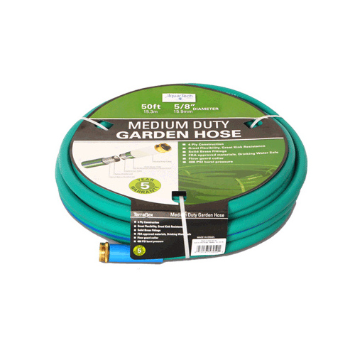 AQUA TECH INDUSTRIES 34050 Aqua Tech Medium Garden Hose #34050 3/4" x 50'