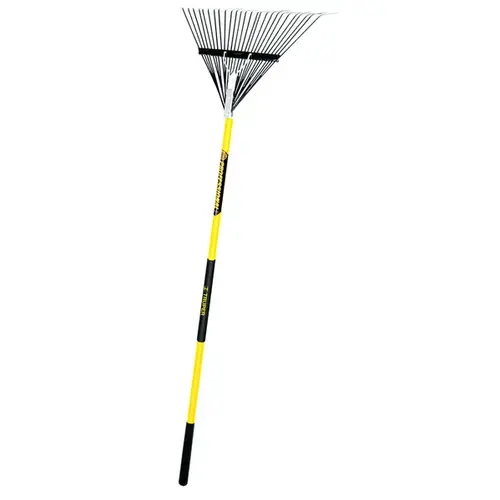 Leaf Rake Tru-Pro 72" 26 Tine Steel Fiberglass Handle Black/Yellow