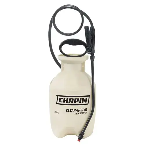 CHAPIN MFG 25010 Clean 'N Seal Poly Deck Sprayer, 1 gal, 12 in Extension, 34 in Hose Translucent