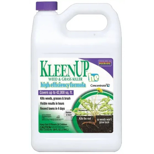 KleenUp he Weed and Grass Killer Concentrate, Liquid, Amber/Light Brown, 1 gal - pack of 4