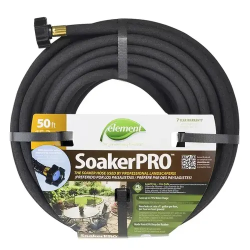 Swan CELSP38050 ELSP38050 Soaker Hose, 50 ft L, Rubber, Black